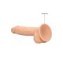 Silicone Dildo With Balls - 22,8 cm - Flesh - 7