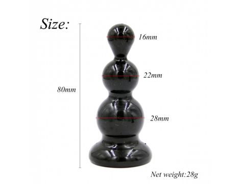 Rocket drill 3,2 inch black  anal plug 3,2 inch / 8 cm - 2