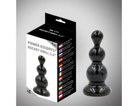 Rocket drill 3,2 inch black  anal plug 3,2 inch / 8 cm - 3