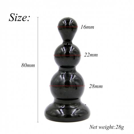 Rocket drill 3,2 inch black  anal plug 3,2 inch / 8 cm - 2