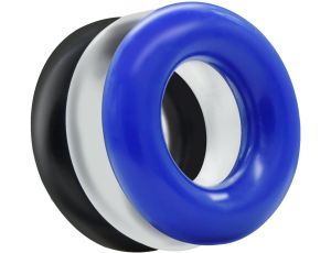 Ring-Donut Cockring 3 Pack-3 colors blue/clear/black - image 2