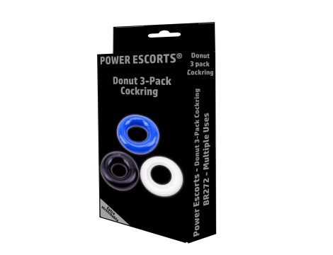 Ring-Donut Cockring 3 Pack-3 colors blue/clear/black