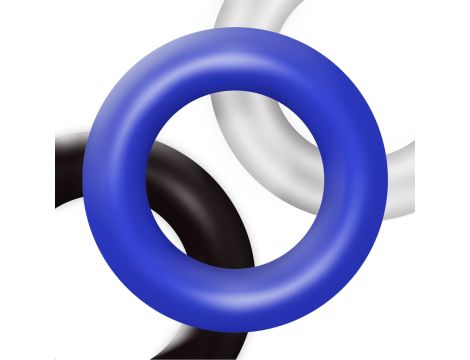 Ring-Donut Cockring 3 Pack-3 colors blue/clear/black - 3