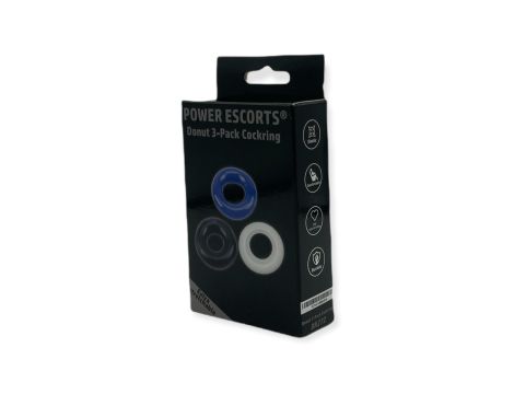 Ring-Donut Cockring 3 Pack-3 colors blue/clear/black - 5