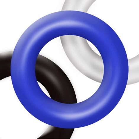 Ring-Donut Cockring 3 Pack-3 colors blue/clear/black - 3