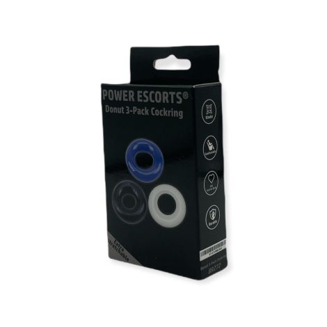 Ring-Donut Cockring 3 Pack-3 colors blue/clear/black - 5