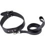 Kinky collar black  collar with leash  adjustable - 2