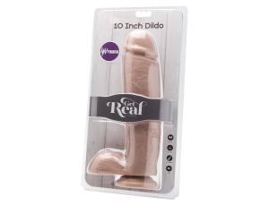 Dildo 10 in. w/ Balls Vibrator Light skin tone - image 2