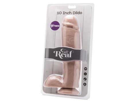 Dildo 10 in. w/ Balls Vibrator Light skin tone - 2