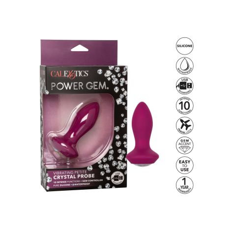 Vibrating Petite Crystal Probe Purple - 8