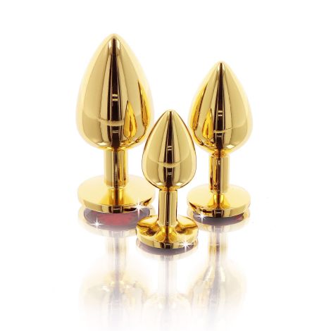 Butt Plug With Diamond Jewel L Gold - 4