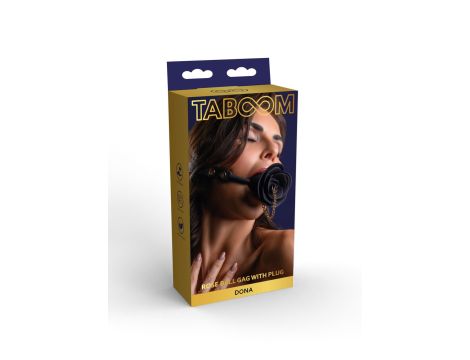 Rose Ball Gag with Plug Black - 2