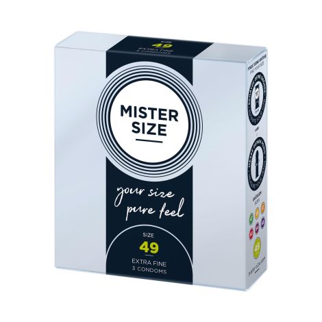 MISTER SIZE 49mm Condoms 3pcs Natural