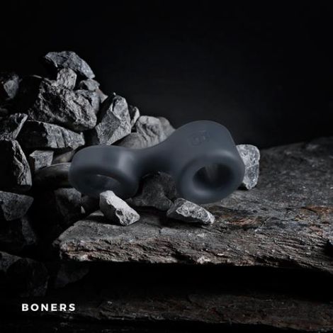 Boners Cock Ring And Ball Stretcher - Grey - 2