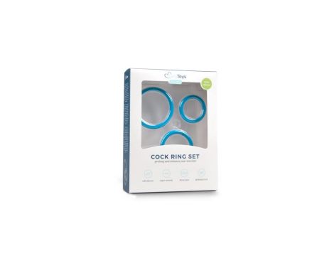 Pierścień-Cock Ring Set Blue - 2