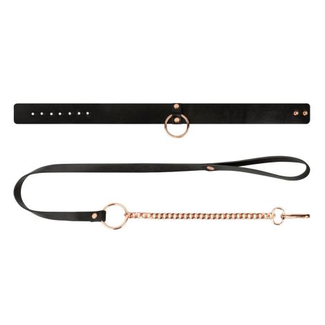 Rosy Gold - Collar with Leash - Black - 5