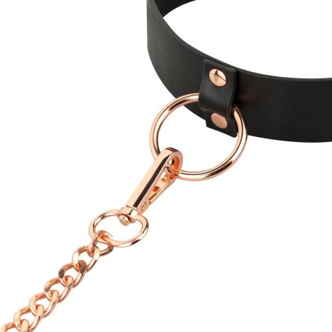 Rosy Gold - Collar with Leash - Black - 6