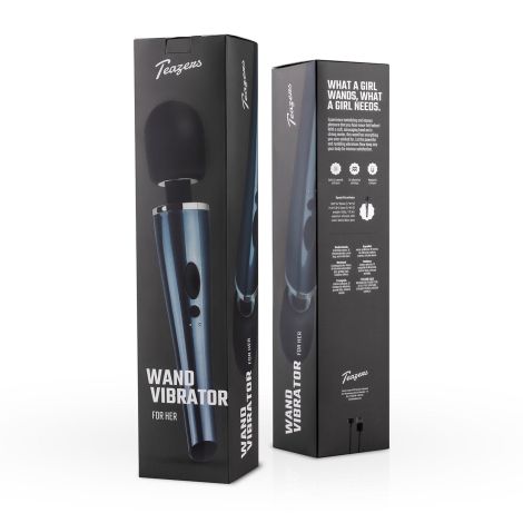 Black Lightning Wand Vibrator - 12