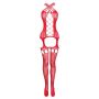 Erotic Suspender bodystocking Jasmina- Red - 4