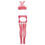 Erotic Suspender bodystocking Jasmina- Red - 5