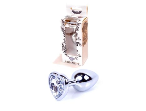 Plug-Jewellery Silver  Heart PLUG- Clear - 8