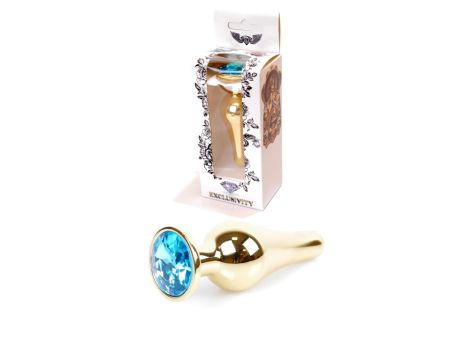 Plug-Jewellery Gold BUTT PLUG- Light Blue - 9