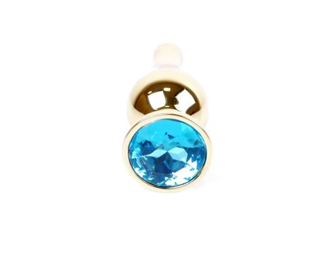 Plug-Jewellery Gold BUTT PLUG- Light Blue