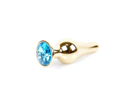 Plug-Jewellery Gold BUTT PLUG- Light Blue - 7