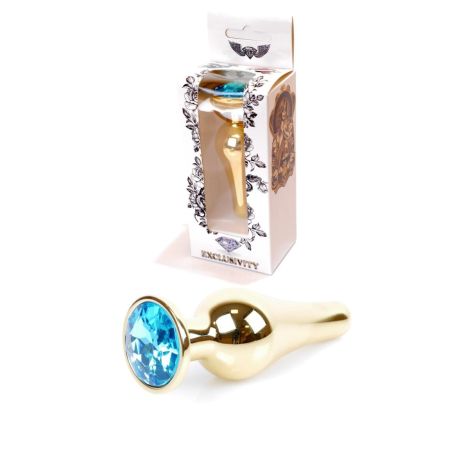 Plug-Jewellery Gold BUTT PLUG- Light Blue - 9