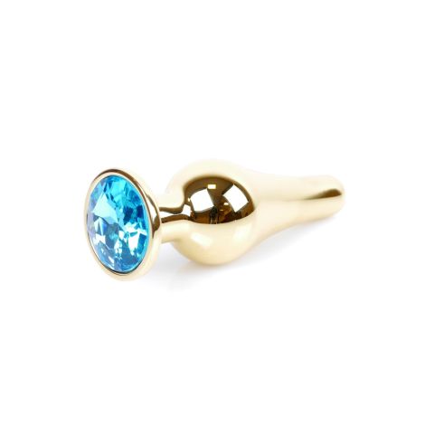 Plug-Jewellery Gold BUTT PLUG- Light Blue - 7