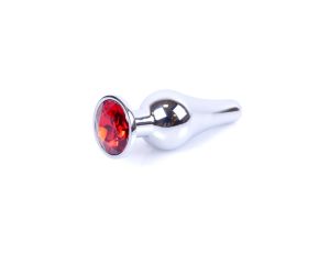 Plug-Jewellery Silver BUTT PLUG- Red - image 2