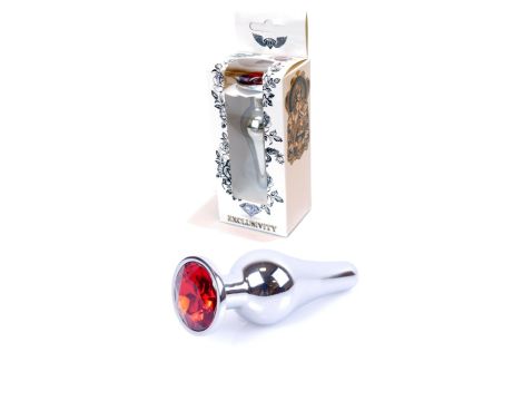 Plug-Jewellery Silver BUTT PLUG- Red - 9