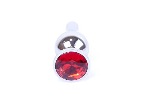 Plug-Jewellery Silver BUTT PLUG- Red