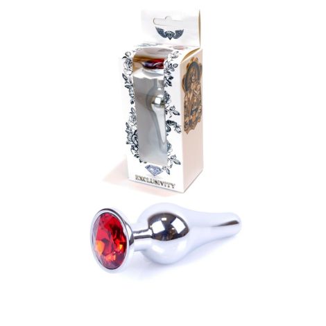 Plug-Jewellery Silver BUTT PLUG- Red - 9