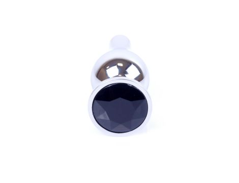 Plug-Jewellery Silver BUTT PLUG- Black