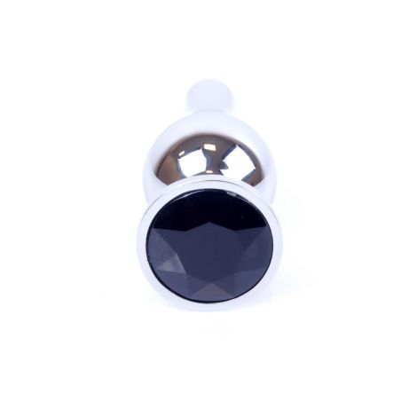 Plug-Jewellery Silver BUTT PLUG- Black