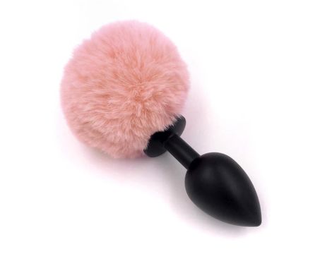 Plug-Jewellery Silicon PLUG - Bunny Tail - Black-Peach - 2