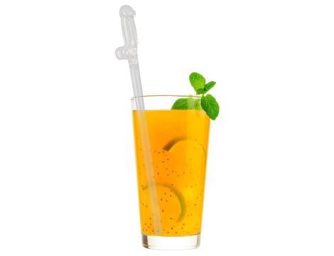 Glass Drinking Straw Willy x 4 - 8