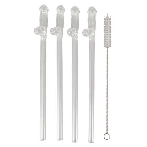 Glass Drinking Straw Willy x 4 - 3