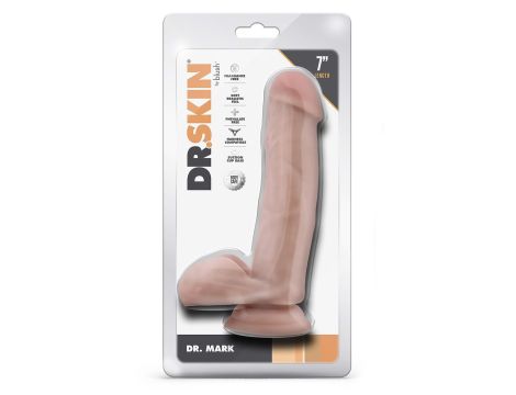 DR. SKIN DR. MARK 7 INCH DILDO WITH BALLS BEIGE