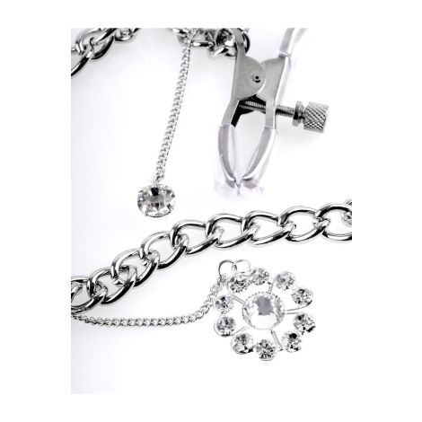 FETISH FANTASY SERIES CRYSTAL NIPPLE CLAMPS SILVER - 3