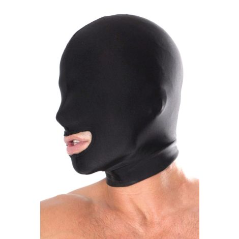 FETISH FANTASY SERIES SPANDEX OPEN MOUTH HOOD BLACK