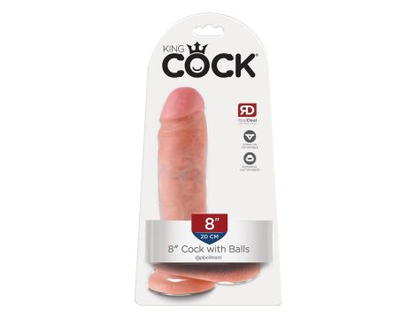 KING COCK 8 INCH COCK WITH BALLS LIGHT - 5