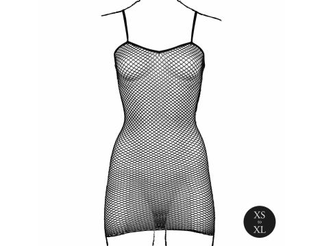 Short dress with fishnet structure and spaghetti straps - 10