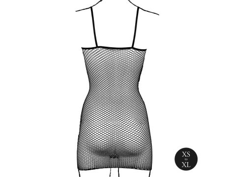 Short dress with fishnet structure and spaghetti straps - 11