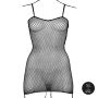 Short dress with fishnet structure and spaghetti straps - 10