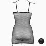 Short dress with fishnet structure and spaghetti straps - 11