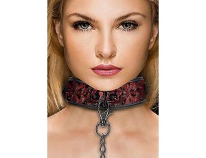 Luxury Collar with Leash - Burgundy