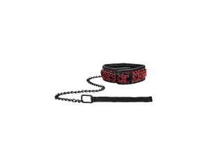 Luxury Collar with Leash - Burgundy - image 2