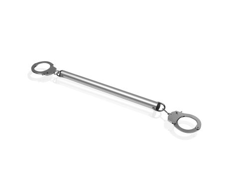 Spreader Bar with Hand or Ankle Cuffs - Silver